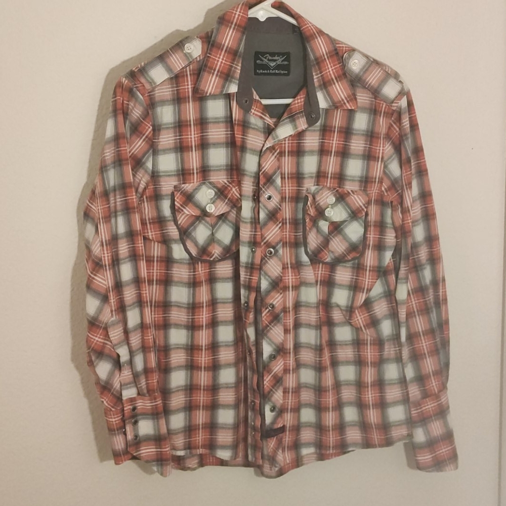 Fender Snap Button Up Plaid Shirt